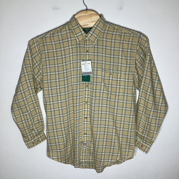 Hang Ten Mens Long Sleeve Button Up Shirt Yellow Size Medium NWT - Picture 2 of 6
